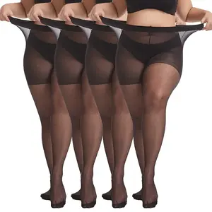 Buauty 4 Pairs Sheer Tights For Women -20D High Waist Women's Pantyhose, Plus Size Nylon Stockings Womenswear