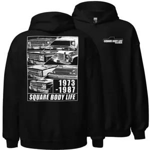 Square Body Truck Hoodie 73-87 C10 K10 Pickup Sweatshirt for Classic Look Comfortable Fit 1973-1987 Model Compatibility