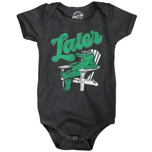 Later Gator Baby Bodysuit Funny Sarcastic Alligator Graphic Novelty Jumper For Infants Funny Baby Onesies Funny Animal Onesie Novelty Onesie Black -