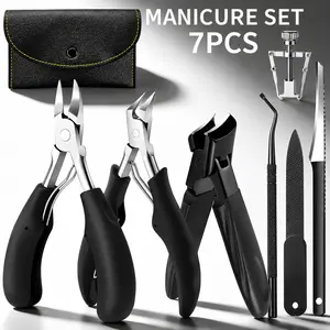 7PCS Podiatrist-Grade Ingrown Toenail Kit - Professional Pedicure Tool Set with Heavy-Duty Thick Nail Trimmers, Corrector, and Storage Case clipper nail clipper Nail File Manicure