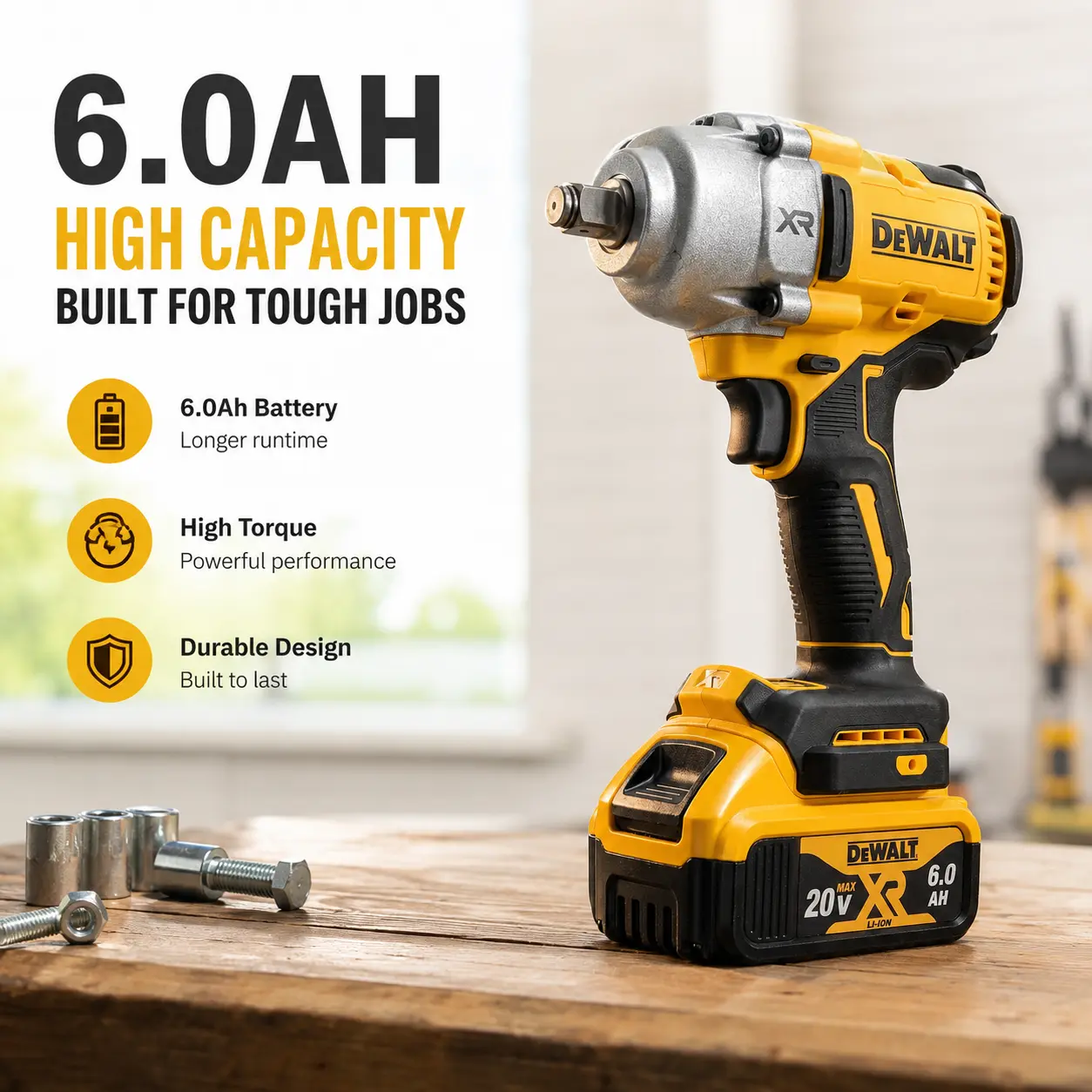 Dewalt DCF900 Cordless Impact Wrench - Multi-Speed, Ideal for Automotive, Industrial Applications