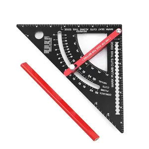 Carpenter's Square, 7-inch Woodworking Tool Frame Square, Carpenter's Tool with Pencil Combination Square, Adjustable Angle Triangle Ruler, Measuring Ruler, Woodworking Square Protractor, Measuring Instrument