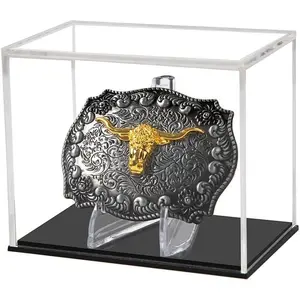 Clear Acrylic Belt Buckle Display Case Stand Holder Protection Storage Cover Cabinet Shelf Rack For Collections