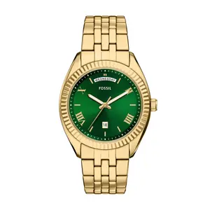 Fossil Men's Campbell Three-Hand Day-Date Gold-Tone Stainless Steel Watch