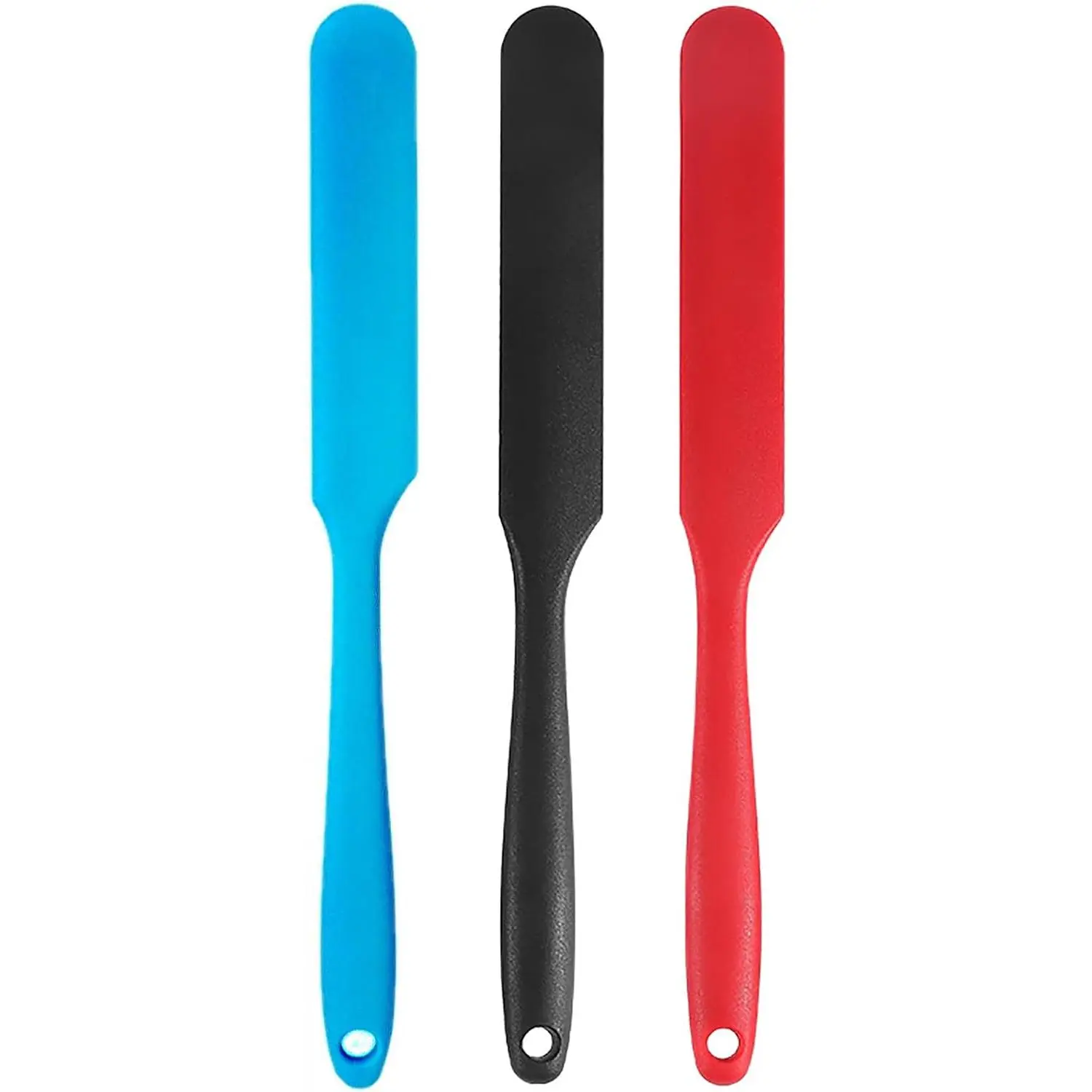 3-piece Set of Jar Scrapers, Long Handle Yeast Dough Scrapers, Silicone Slim Scrapers for Jars