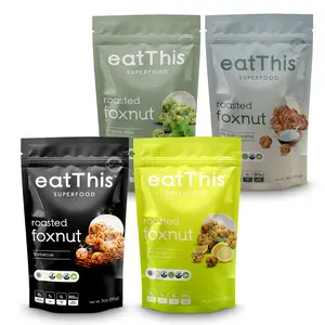 EatThis Superfood Roasted Foxnut | Healthy Snacks | Pack of 4, 12 oz (360g) | High Protein Vegan Snack, Gluten-Free, Non GMO, Nutrient Rich | Makhana | Popped Water Lily Seeds