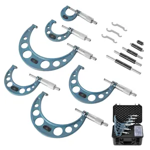 【fathersdaygift】VEVOR 6-PCS Machinist Outside Micrometer Tool Kit Set0-1"/1-2"/2-3"/3-4"/4-5"/5-6" Range0.0001" Precision AccuracyProfessional Metalworking & Engineering Tools with Protective Case