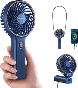 SWEETFULL Handheld Fan5000mAh Portable Fan Mini fan Small Personal Fan with Backup PowerDesk Fan Hand Held Fan Rechargeable Battery Operated Cooling Electric Fan for Women Girl Travel Office