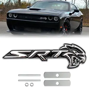 Front Grille SRT Hellcat Emblem For Charger Challenger SRT  Chrome  Badge 1x