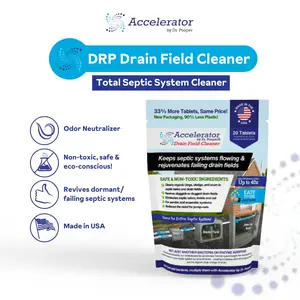 Dr Pooper DRP Drain Field Cleaner & Septic System Accelerator - 40x Faster Breakdown, Odor Neutralizer, Non-Toxic, Made in USA