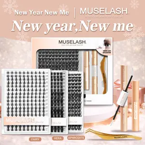 Muselash Lashes Fairy Hera Aphrodite Flora Athena Ultra-Dense Long-Lasting Natural Daily Volume Manga Style Beginner-Friendly DIY Eyelashes for Flawless Trendy Must-Have Clusters Makeup