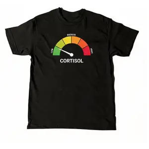 High Cortisol Low Cortisol Funny Casual  Cotton Short Sleeve Shirt
