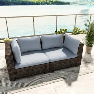 Gaptainer Patio Furniture Set All Weather PE Rattan Outdoor Sectional Sofa Couch with No-Slip Cushions for Garden,Poolside,Backyard