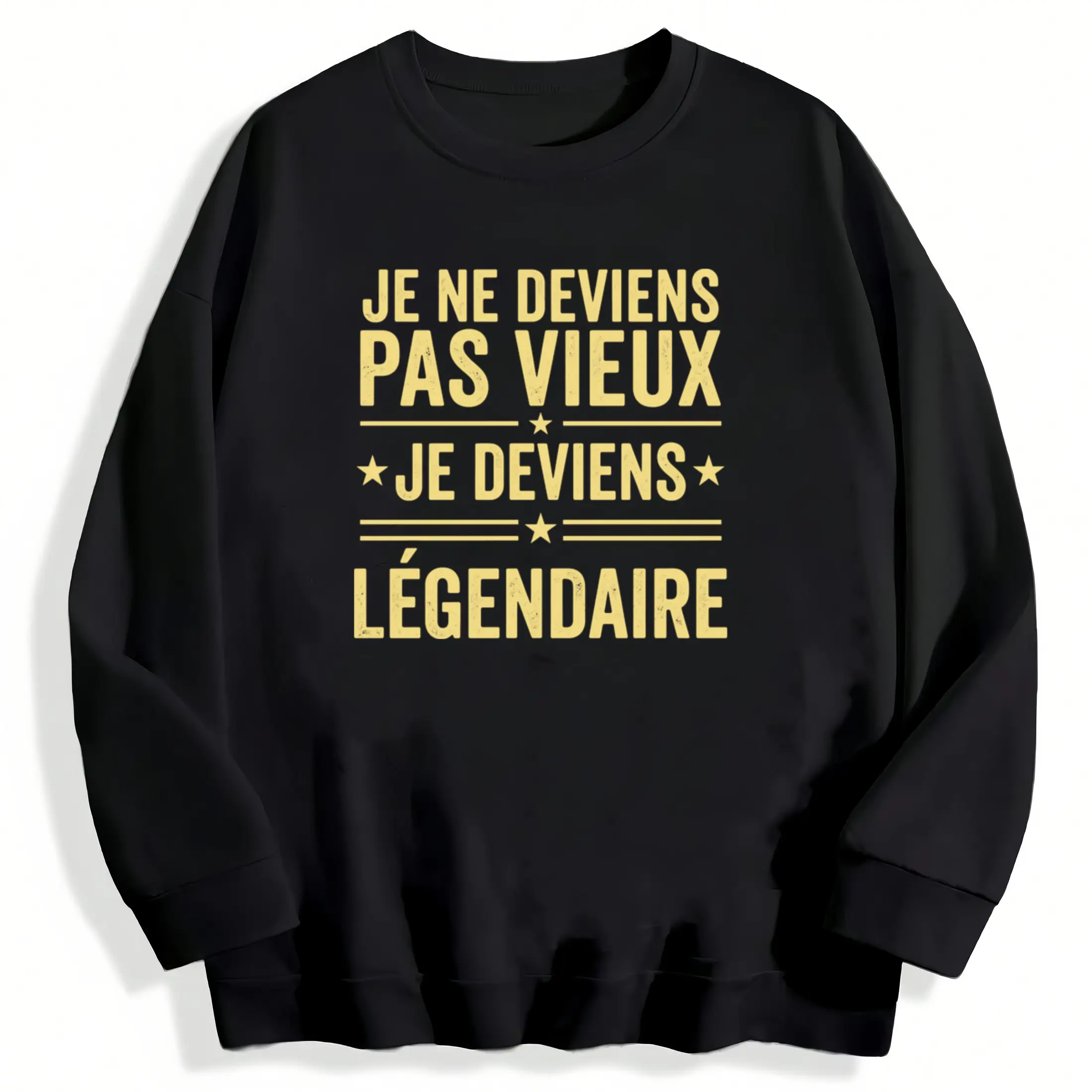 Classic Long Sleeve Sweatshirt with Trendy French Slogan – Perfect for Weekends & Casual Social Events