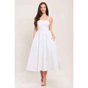 CLOUD PETAL WOVEN MIDI DRESS