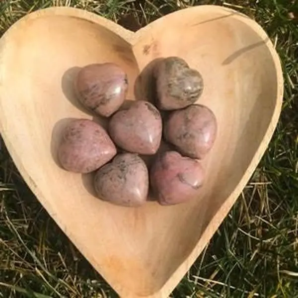 Rhodonite Crystal Heart – Pocket-Sized Gemstone for Self-Worth, Emotional Balance, Love & Forgiveness – Heart Chakra Crystal Gift