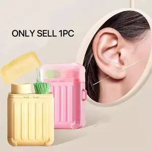 Ear Piercing Cleaning Kit, Anti-Clogging and Odor-Removal, Includes 240 Ear Cleaning Wires and 15 ml Solution, Essential Tool for Earring Care