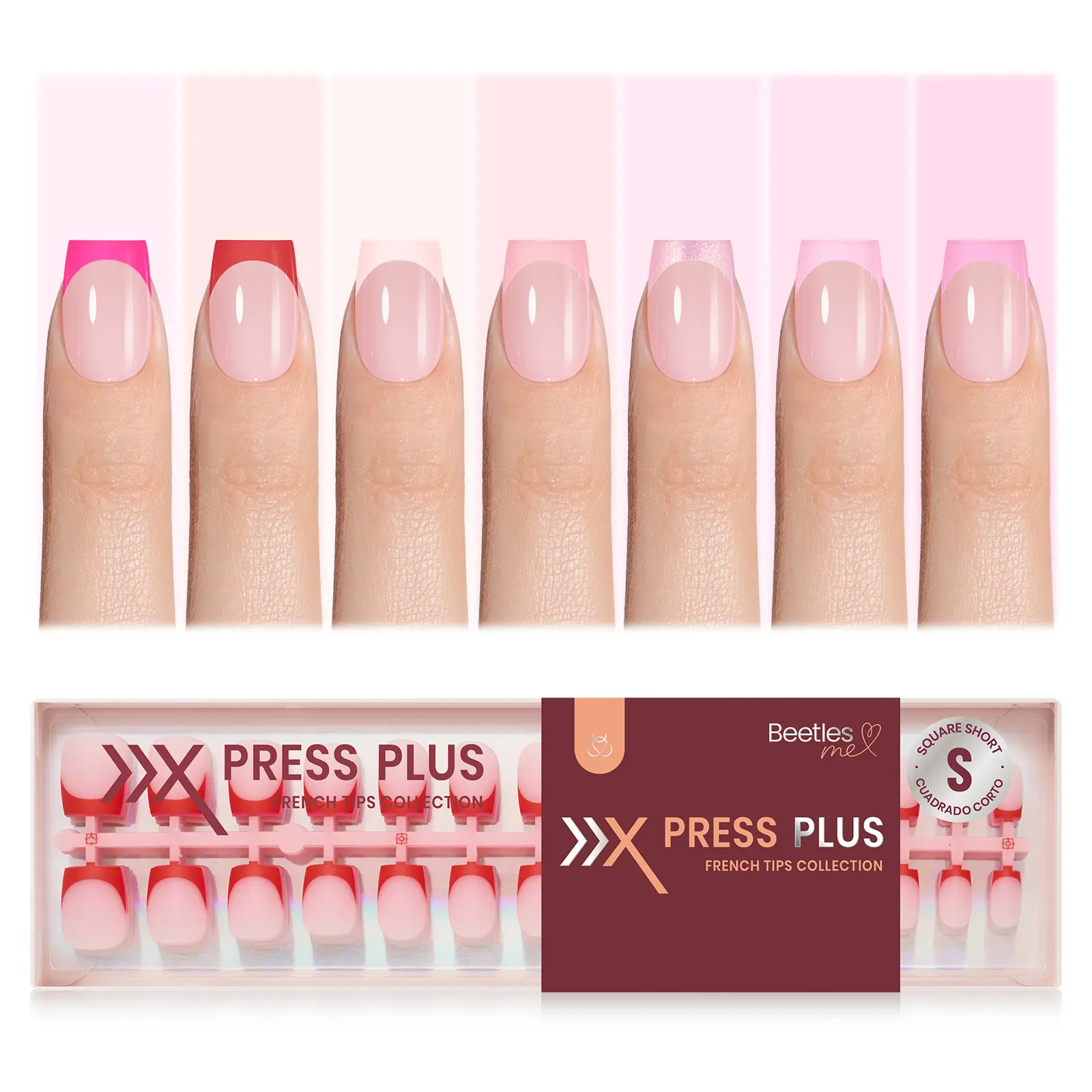 S-Square-210PCS-Pink French Tips