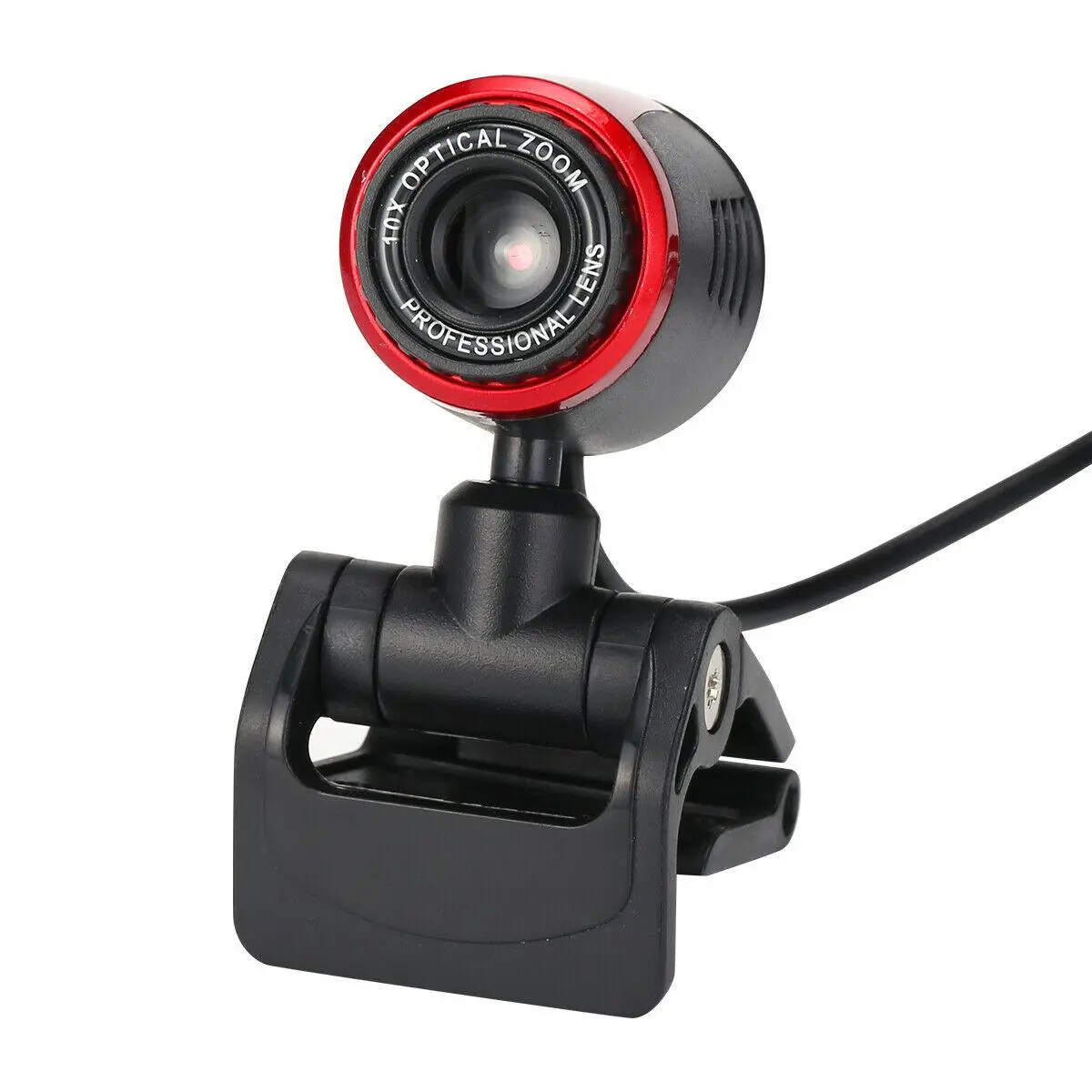 Sanoxy-WBCM-Red Plastic Autofocus 1080P HD USB Computer Web Camera with Microphone, Rotatable for PC/Laptop/Desktop Video Calls