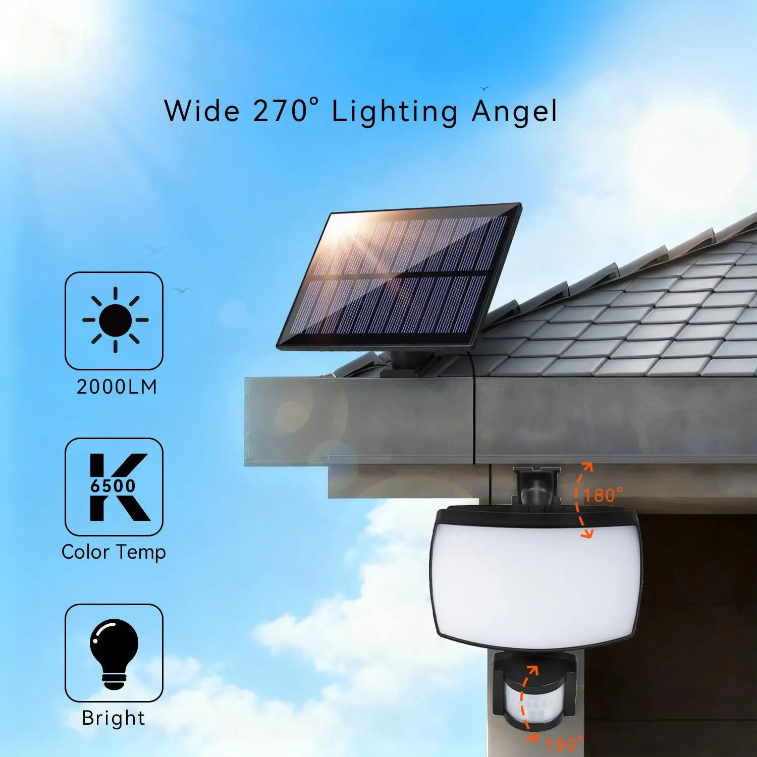 Leclstar Solar Motion Sensor Floodlight 2-Pack, 1600LM 148-LED IP65 Rated Waterproof Outdoor Security Lighting, 49.2ft PIR Range, 270° Wide Angle, 3 Modes, Remote Control, Plastic Body, Solar Security Lighting Solutions for Yard, Garage
