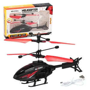 Remote Control Intelligent induction helicopter, tactile control drone, equipped with LED lights, children's and adult rechargeable flight toys, durable indoor suspended drone gift plane Lighted RC remote