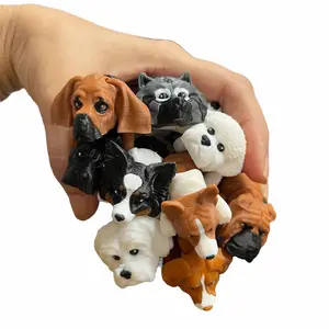 3d Printed multicolor mini dogs set No. 7 figurines great for decoration smiskifigurines Blue Building modern church Traditional Plastic animal figurine dog figurine