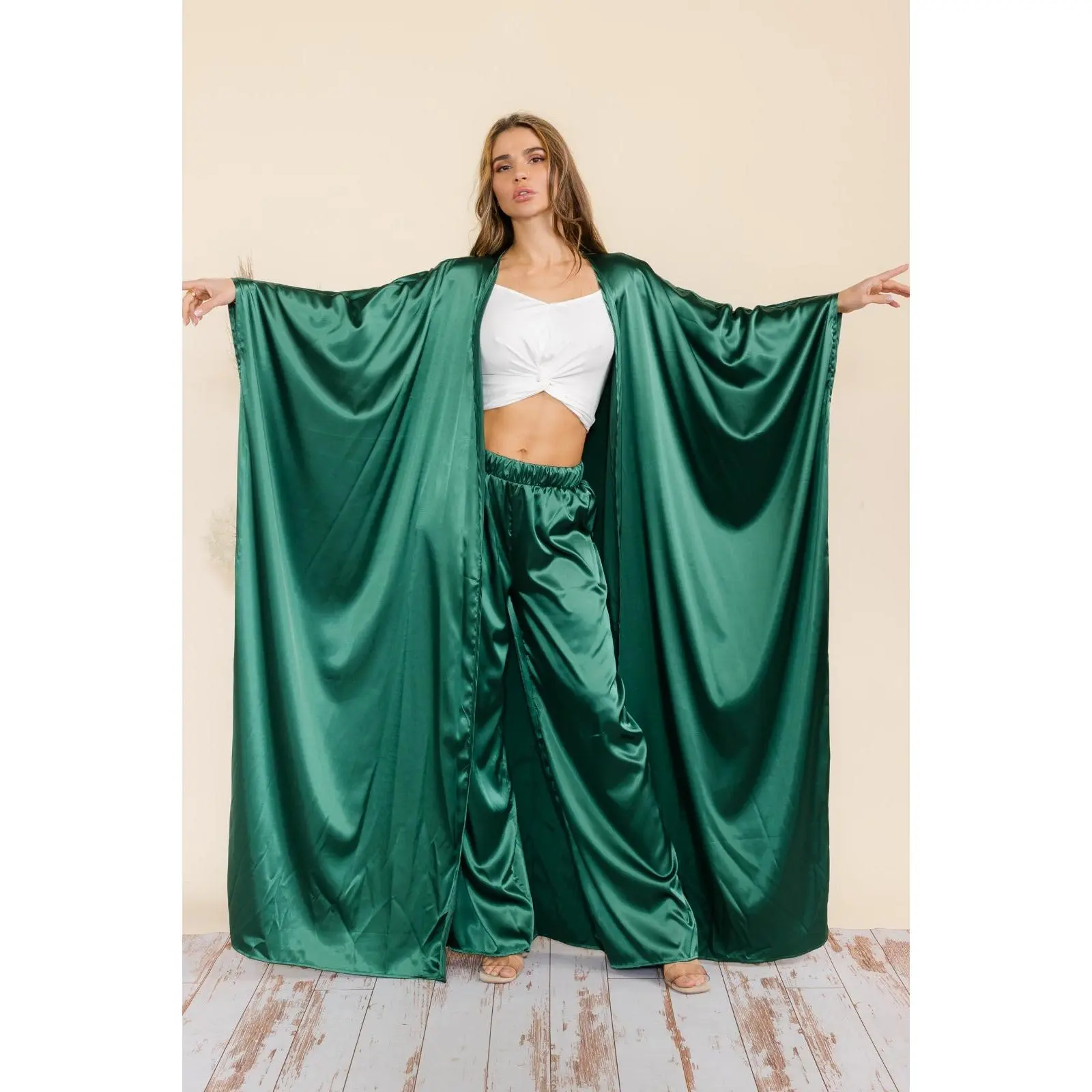 HH707R-S Duster Pants & Robe 2 Piece Set