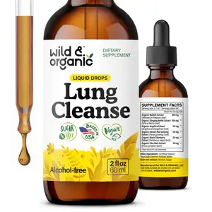 Wild & Organic's Lung Cleanse Tincture - Mullein Leaf Extract for Lungs - Herbal Detox Supplements - Vegan, Sugar & Alcohol-Free Mullein Drops