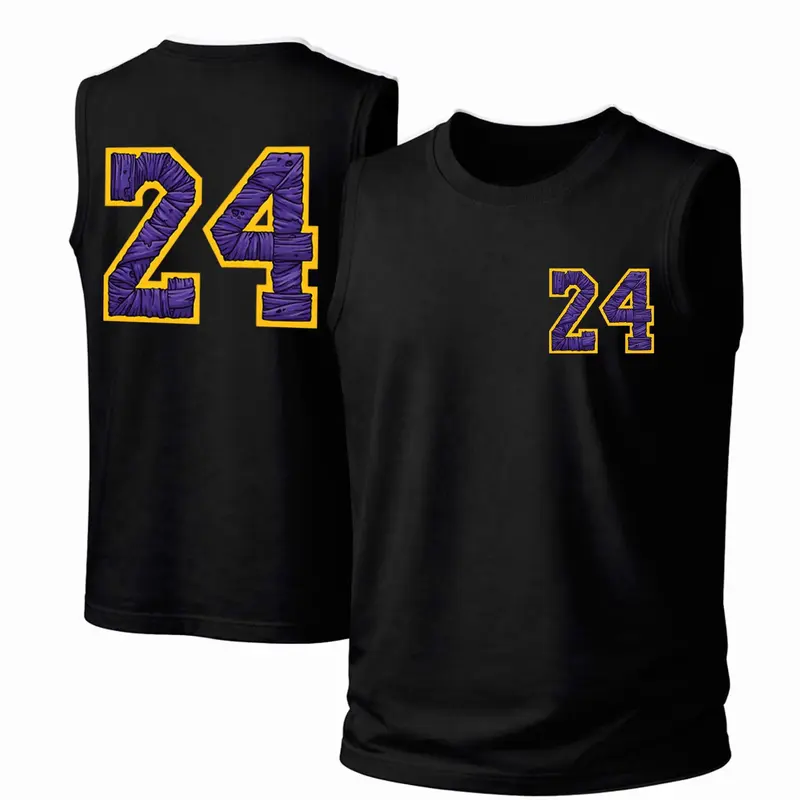 Men's Soft Cotton Unisex Retro Basketball Print Loose-Fit Sleeveless Streetwear Tank Top - Breathable Athletic, Casual Sporty, Fitness, Workout Gym Menswear Undershirt (Non-Dry-Clean), Breathable Athletic Top, Casual Sporty Top