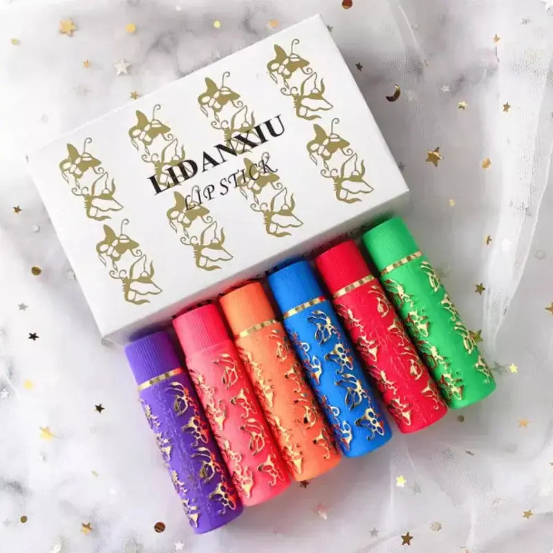 6 Colors Velvet Lipstick Matte Lip Blam Color Mood Changing Sexy Lip Gloss Lasting Moisturizing Waterproof Lip Stick
