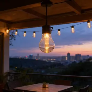 Indoor Camping Night Market Multi-Purpose Waterproof Solar Charging LED Warm Globe Bulb String Lights