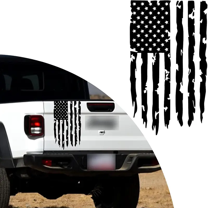 20-in Durable Adhesive Vinyl Decorative US Flag Tailgate Decal, Car Accessories, Decals for Truck, Universal Fit for Most Cars, Trucks, SUVs, Car Vehicle Decoration, Vinyl Waterproof Decals Sticker For Cars Stylish Car Merch