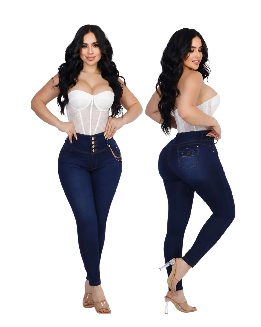 Liana Women's Colombian Butt-Lifting Skinny Jeans, High-Waist Casual Style with a 4-Button Closure and Slim Fit, Bottoms, Statement, Fashion, Women's Fashion, Clothes, Bold Butt Shape, Sleek Skinny Fit, Piece, Outfits, Modern, Denim, Butt Lifting Jeans