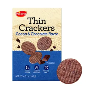 Vloong Thin Crackers Baked Chocolate Wafers, Green Onion / Scallion , Black Seeds & Cheese Flavor 6.3 oz Individually Wrapped, Office Snacks