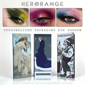 HERORANGE eight color dream oil painting shimmering eyeshadow palette pearlescent super shiny matte repair high gloss one body powder fine waterproof durable makeup mirror music festival stage party Christmas Valentine's Day gift