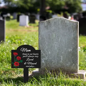 Square Grave Marker, Acrylic Grave Headstone, Outdoor Garden Cemetery Decoration, Memorial Grave Marker for Lost Loved Ones