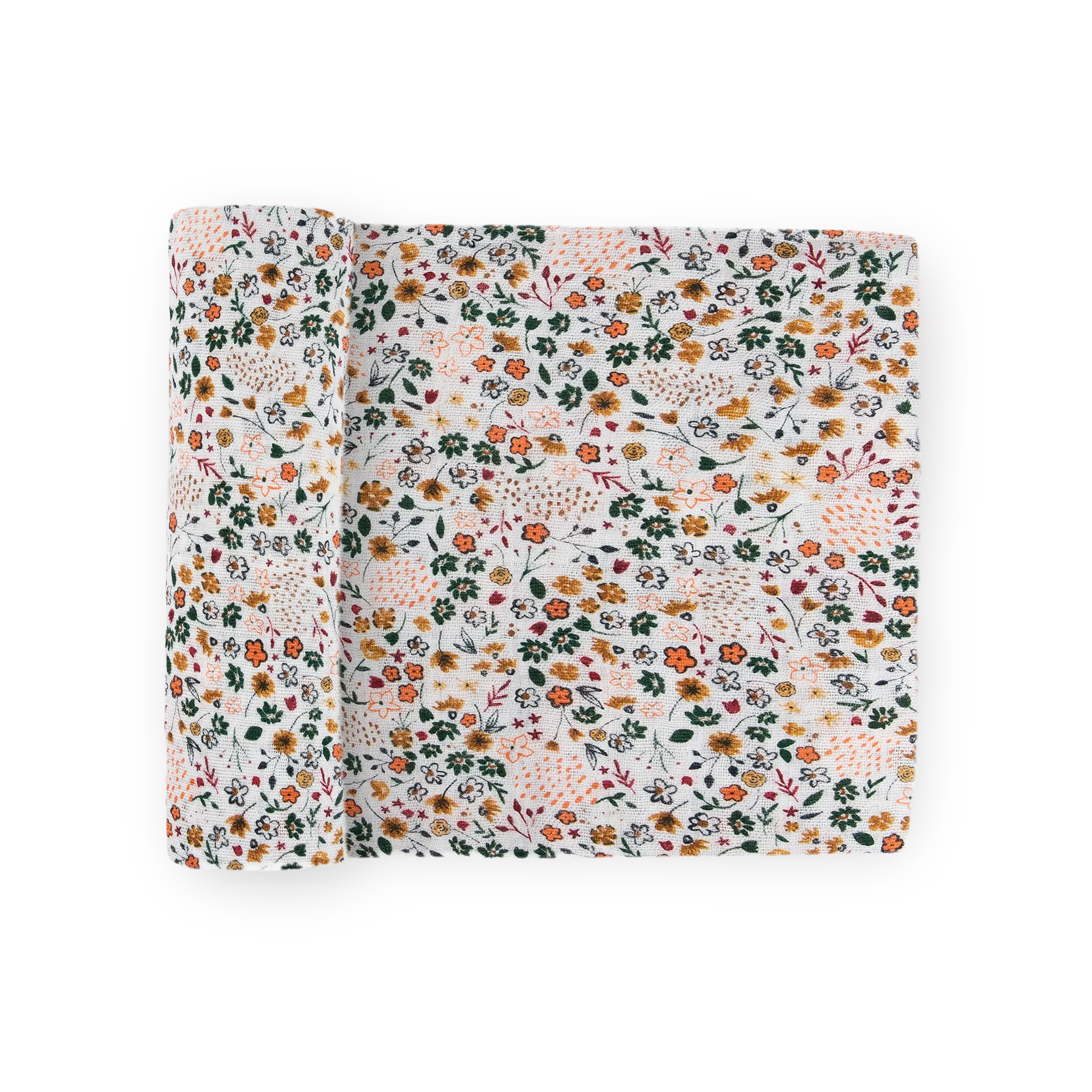 Infant Pure Cotton Breathable Muslin Swaddle Blanket - 47x47 in, Flowers Pressed Petals Design, Machine Washable Cold Wash, Do Not Bleach, Ideal for 0-3 Months Babies, Fits Diaper Bag, Bedding & Linens Category
