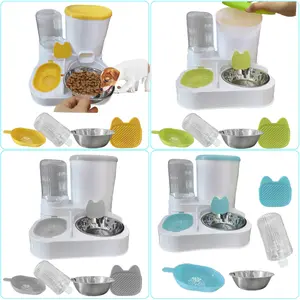 Cat bowl dog bowl automatic drinking water feeder integrated cat food basin anti-overturning cat food rice basin pet supplies