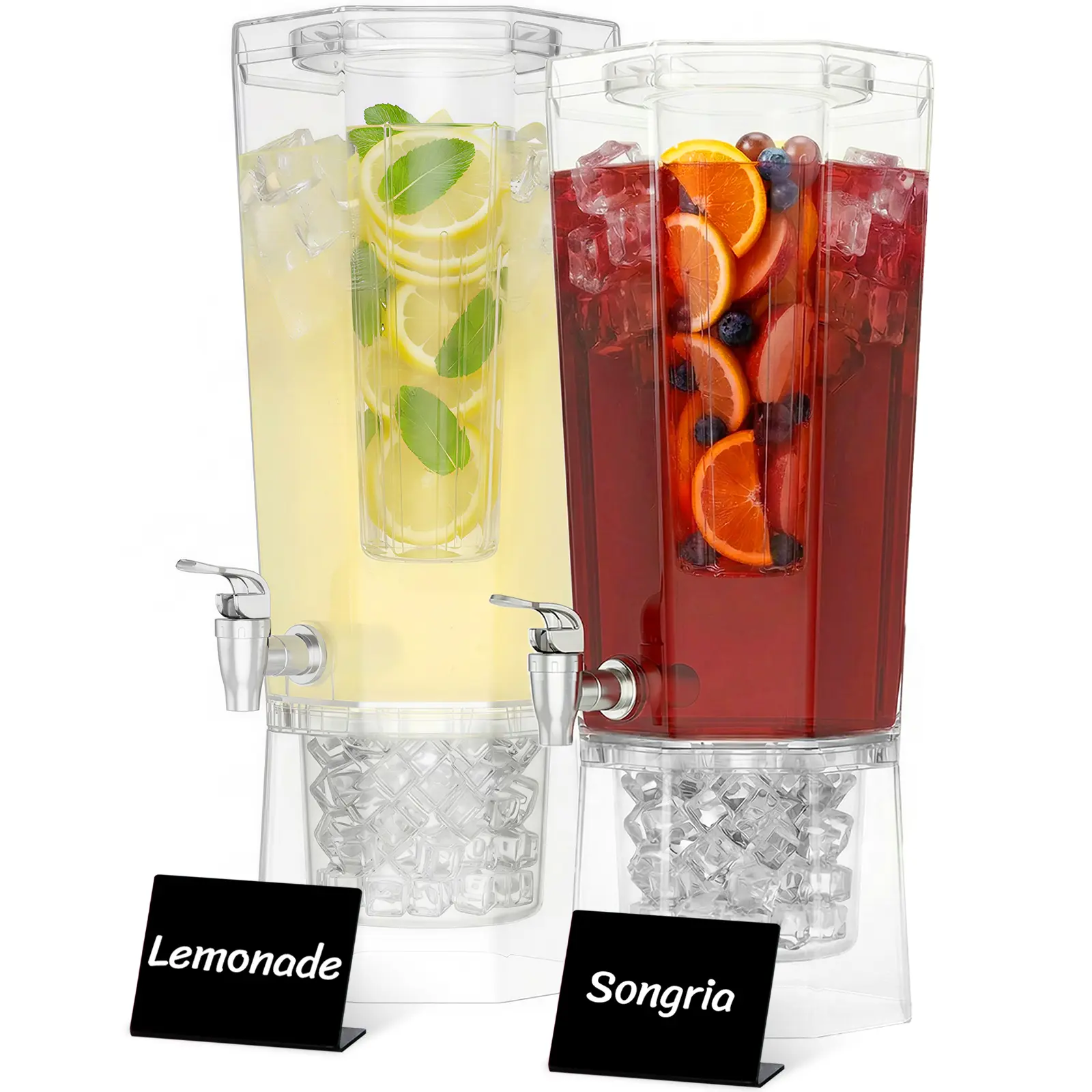 Lifewit 1.1 & 1.7 Gallon Drink Dispenser with Lid, Stand & Ice Base, BPA-Free with Filter Column for Juice, Tea & Lemonade, 4L & 6L Capacity, Leak-Proof Spout Party Beverage Server summerwins