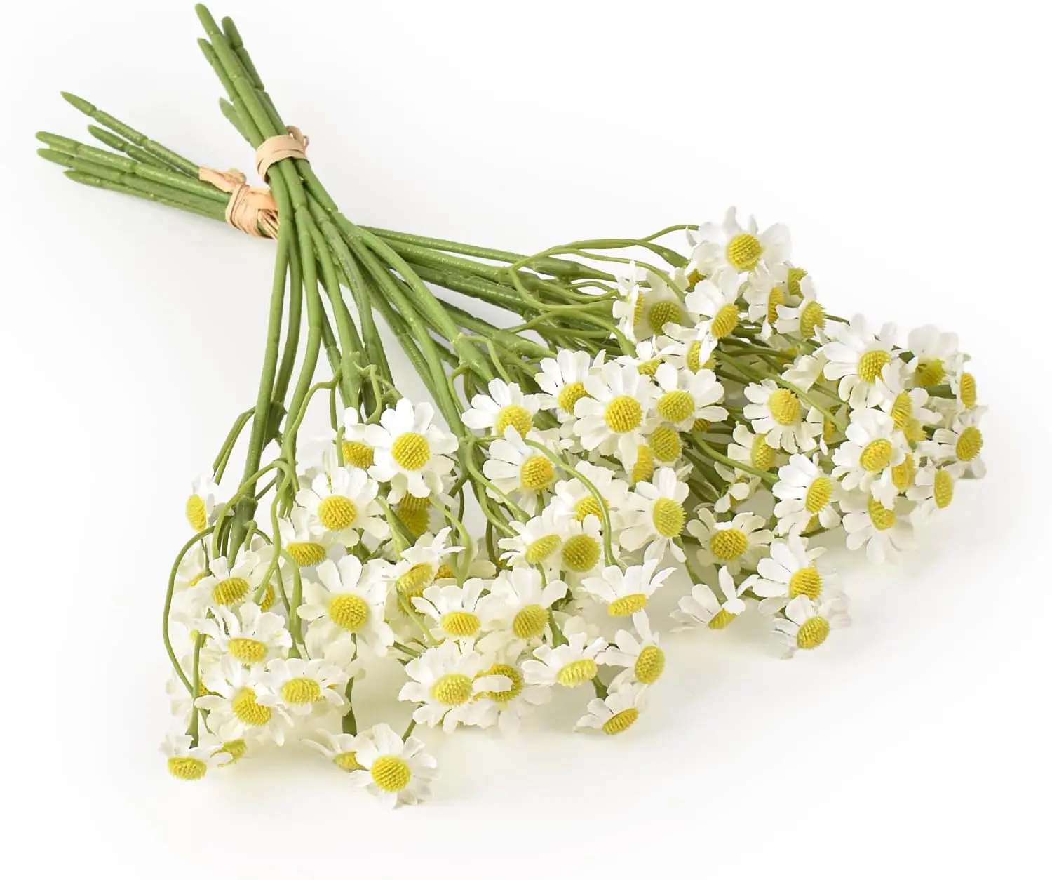 Realistic Silk Faux White Daisy Artificial Flowers, 3 Bundles (18Pcs/10in) - Home Decor Flower Arrangement Ornaments for Spring Party Room Decor (Vase Not Included)