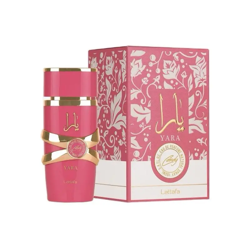Lattafa Yara Candy Women's Eau de Parfum (3.4oz/100ml) - Floral Fruity Scents, Long Lasting Perfume with Green Mandarin, Blackcurrant, Vanilla Syrup Warmth, Amber Notes, 3 to 3.9 fl oz Bottle