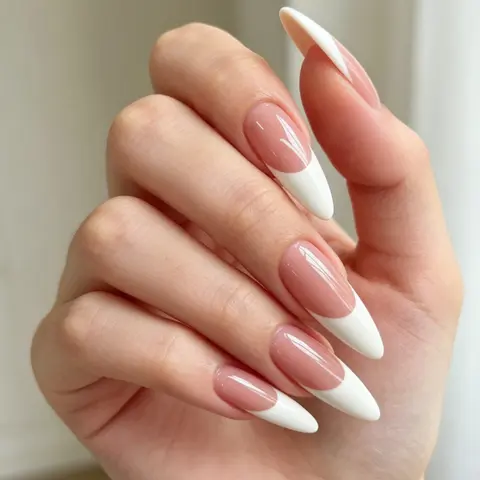 Nailrosy 10Pcs Handmade Press On Acrylic Nail Sets - Long White French Tip Almond Christmas Design with 3D Flowers, Reusable Nail Supplies for Women, Gift Box Included (Womens Gifts Ideal for Thanksgiving),thinker girl nails,classic low french tip