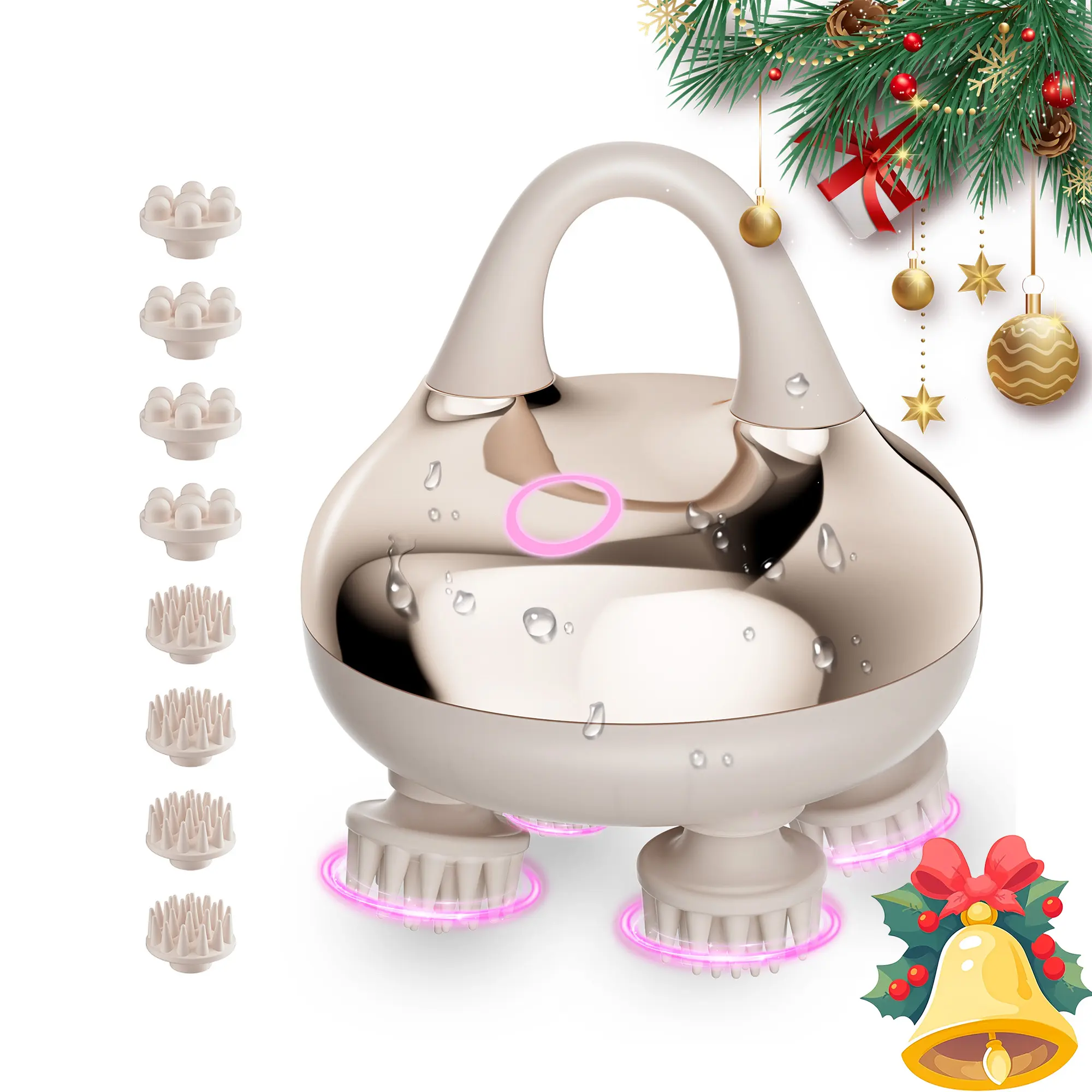 COMFIER Cordless Scalp Massager Hair Growth with 3 kneading Modes,Waterproof Head Massager with 8 Claws for Deep Cleansing,Head Scratcher,Body Massager for Stress Relief, Cat Massager summerwins