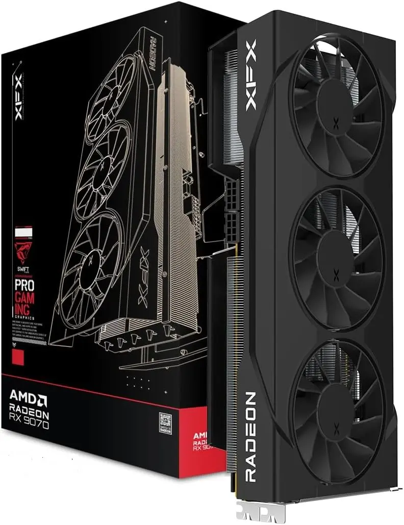 XFX Swift AMD Radeon RX 9070 GRE Triple Fan Gaming Edition with 12GB GDDR6 HDMI 3xDP, AMD RDNA 4 RX-97GRE29B7