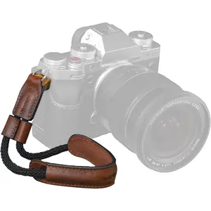 Camera Wrist Strap,  Leather Camera Hand Strap for DSLR SLR Mirrorless, Adjustable Safety for  X-T5 X-T4 X-T3 X-T30 X-E4 X100V and Other Compact Cameras, Brown - 3926