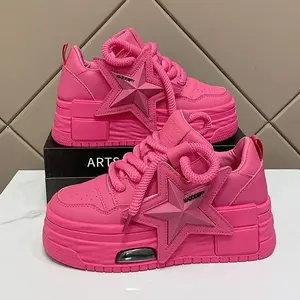 PlatformSneakersWomen2025AutumnFashionStarPersonalizedDesignerVulcanizedShoesCasualRunningStreetSkateboardingShoes