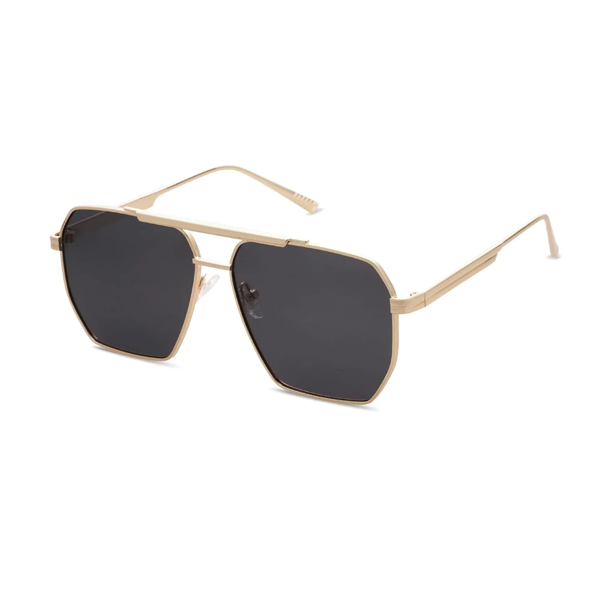 SOJOS Retro Oversized Square Polarized Sunglasses for Women and Men Vintage Shades UV400 Classic Large Metal Sun Glasses