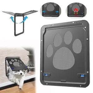 Dog Door for Screen Door,  Cat Door for Window Screen,Flap Opening 8 x 10 inches, ,Lockable Magnetic Flap Screen