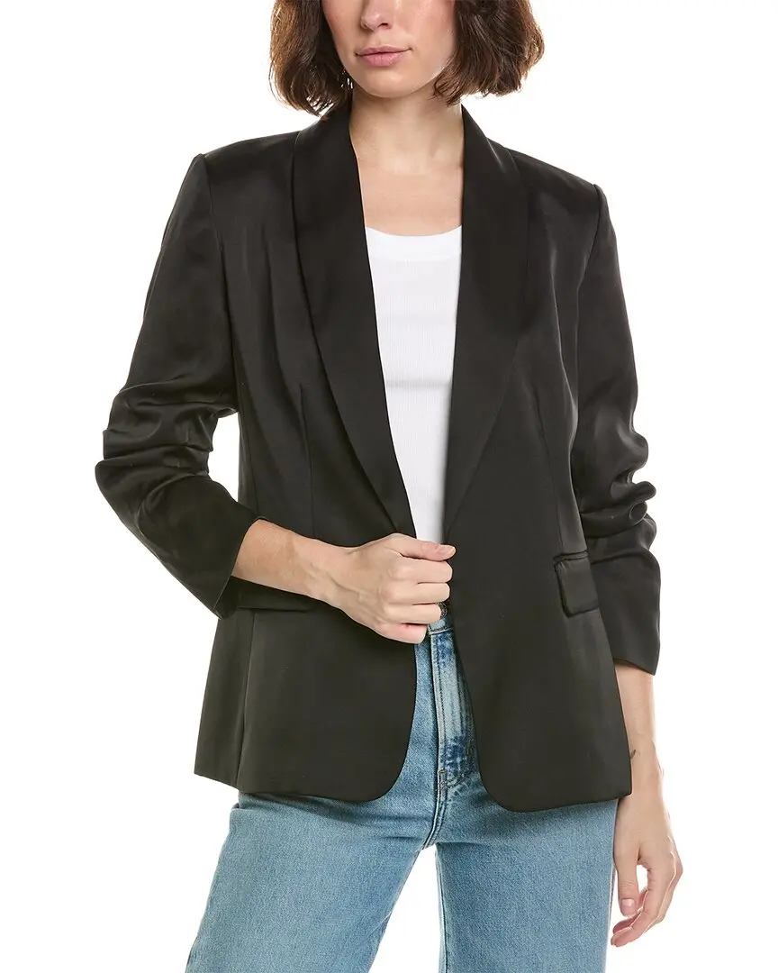 T Tahari Shawl Collar Scrunch Sleeve Blazer