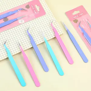 Tweezers Set - Angle and Straight Hand Tools for DIY Scrapbooking, Jewelry Making, Beading Work - Scrapbooking Supplies, Beading Accessories, Colorful Craft Tools